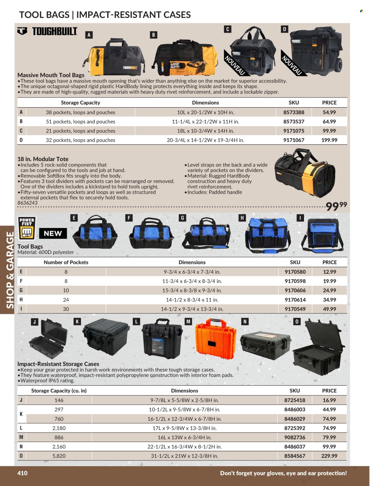 thumbnail - Princess Auto Flyer - Sales products - tote, tool bag. Page 414.