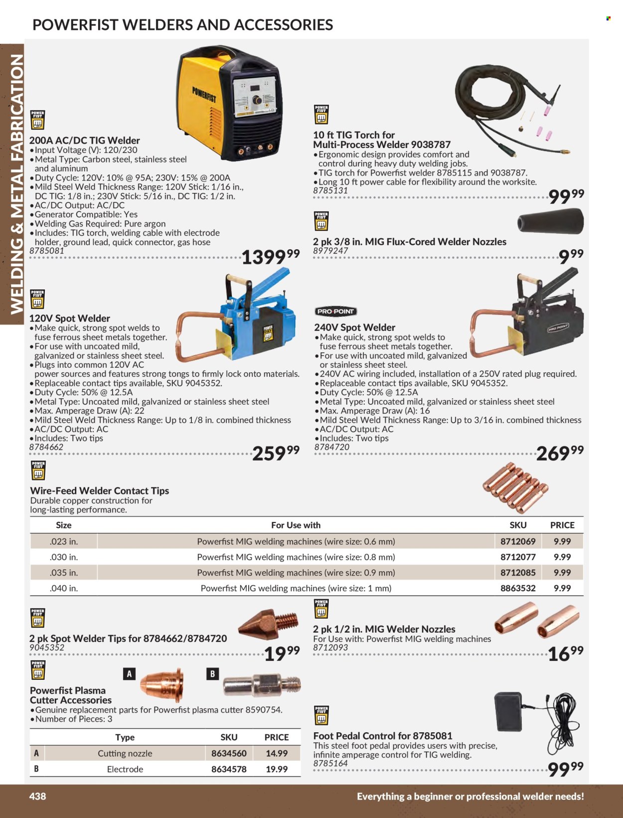 thumbnail - Princess Auto Flyer - Sales products - plug, plasma cutter, tong, inverter welder, generator, welder. Page 442.