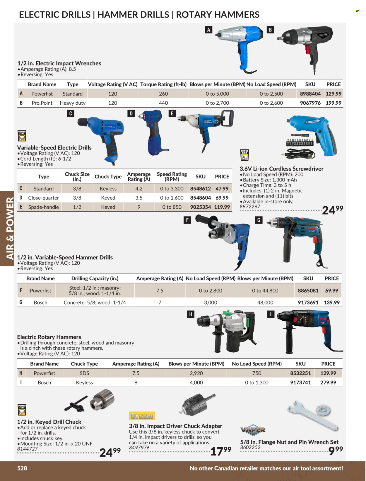 thumbnail - Princess Auto Flyer - Sales products - tools & accessories, Bosch, drill, screwdriver, impact driver, wrench, wrench set, spade. Page 534.