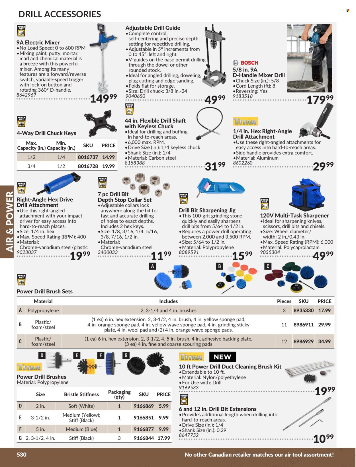 thumbnail - Princess Auto Flyer - Sales products - tools & accessories, adhesive, brush set, switch, plug, impact driver, drill brush, scissors, knife. Page 536.