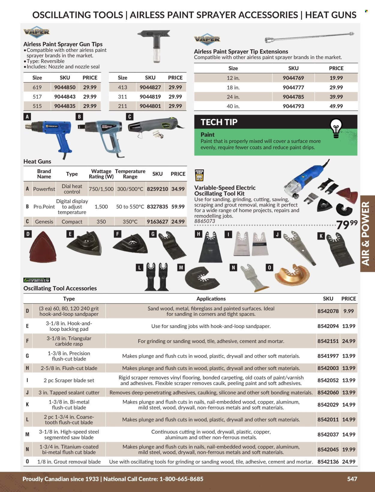 thumbnail - Princess Auto Flyer - Sales products - tools & accessories, adhesive, spray gun, paint sprayer, saw, tool set, sandpaper. Page 553.