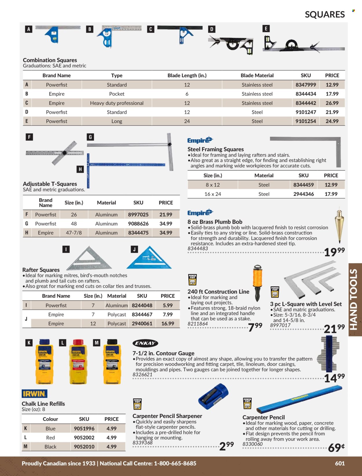thumbnail - Princess Auto Flyer - Sales products - hand tools, contour gauge, gauge. Page 607.
