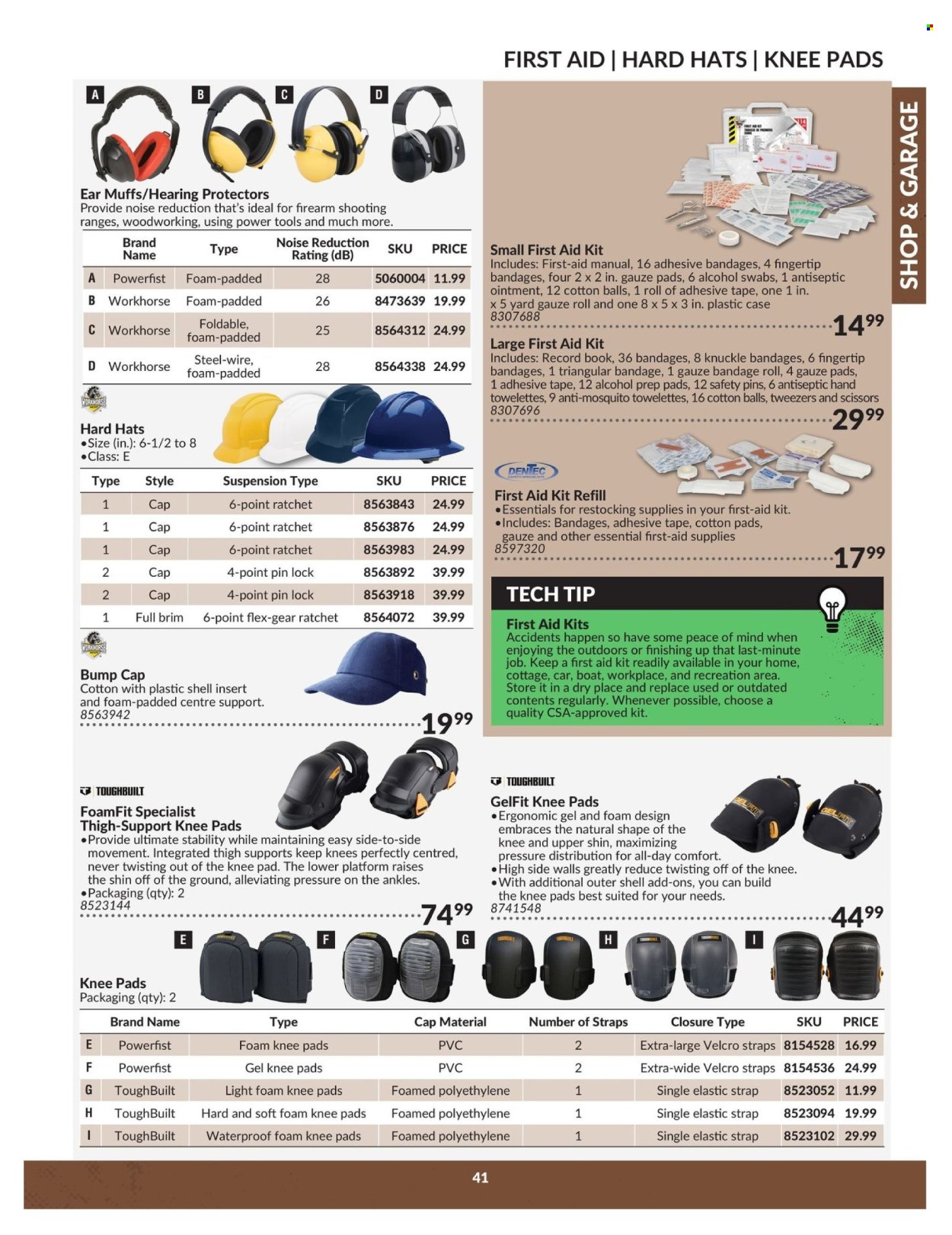thumbnail - Princess Auto Flyer - April 23, 2024 - April 22, 2025 - Sales products - scissors, hand tools, knee pads, strap, first aid kit, Shell. Page 41.