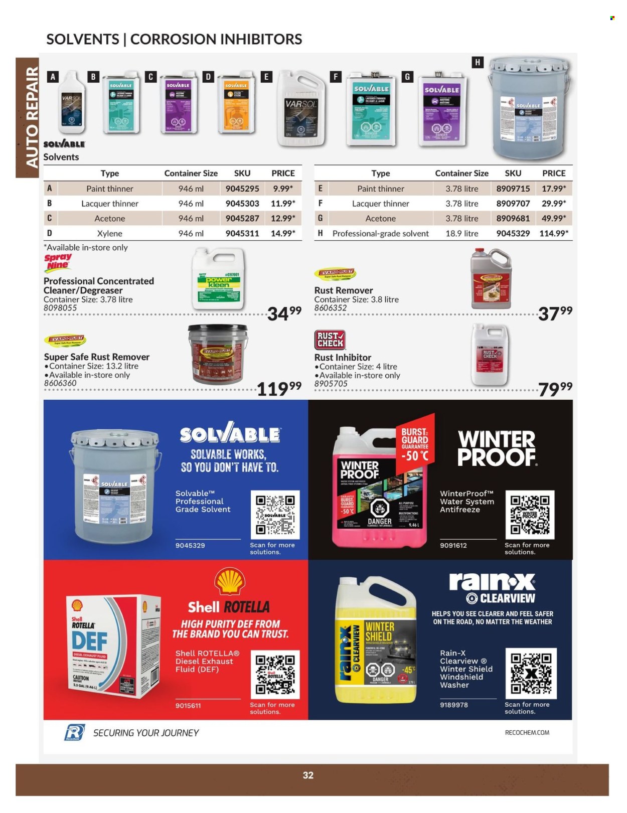 thumbnail - Princess Auto Flyer - April 23, 2024 - April 22, 2025 - Sales products - paint, container, cleaner, antifreeze, degreaser, Rain-X, Rotella, Shell, exhaust fluid. Page 32.