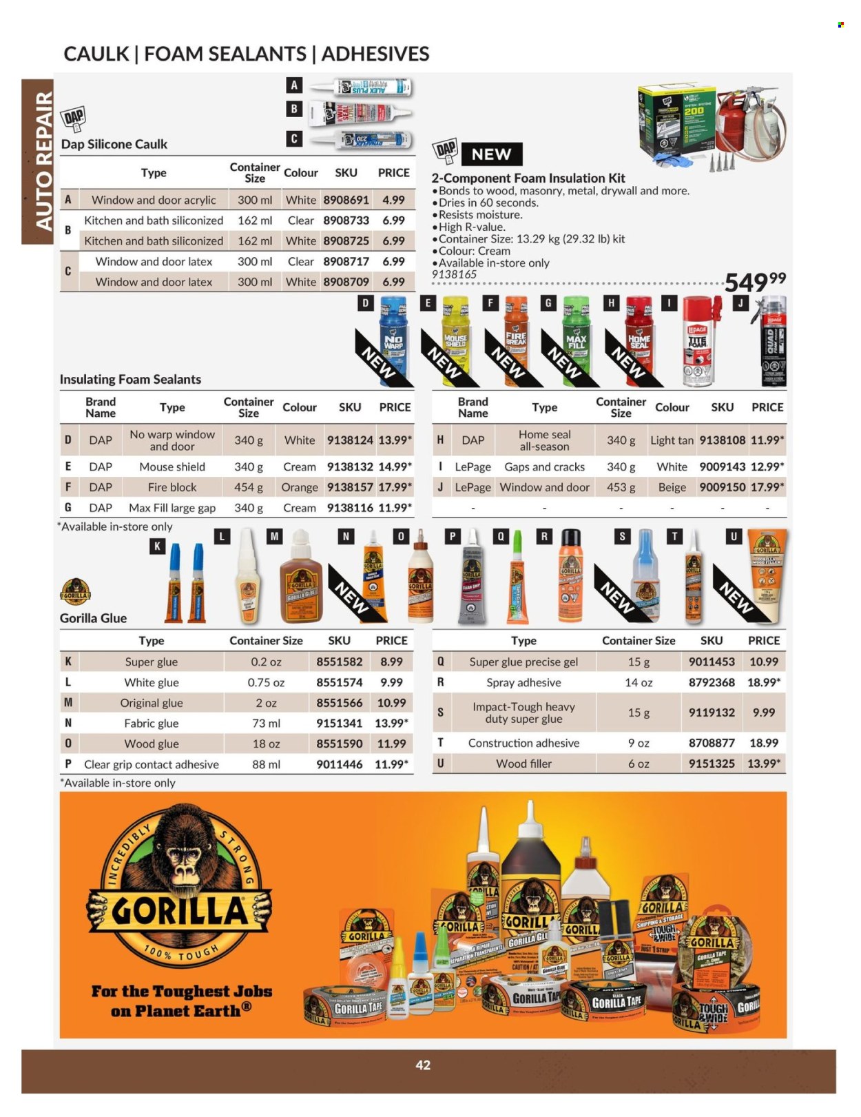 thumbnail - Princess Auto Flyer - April 23, 2024 - April 22, 2025 - Sales products - glue, adhesive, duct tape, container. Page 42.