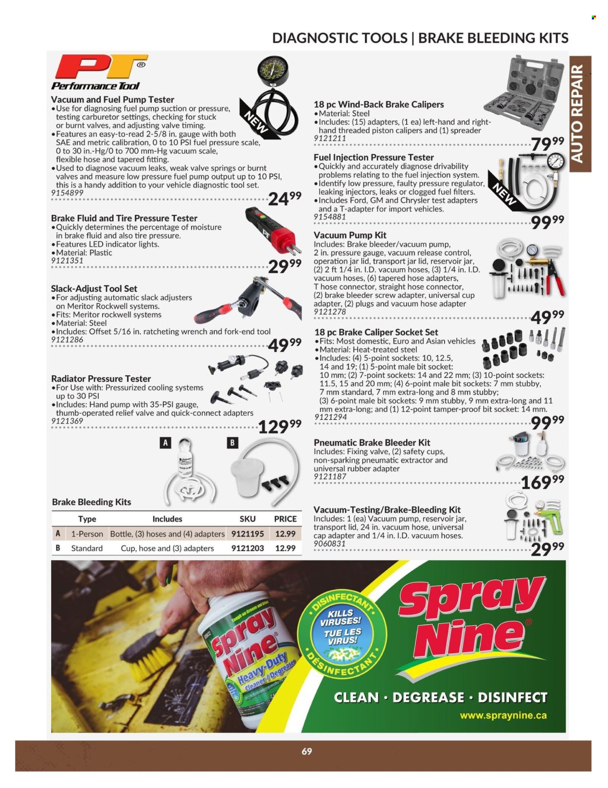 thumbnail - Princess Auto Flyer - April 23, 2024 - April 22, 2025 - Sales products - radiator, screw, spreader, socket set, tool set, gauge, hose connector, fuel filter, cleaner, degreaser, brake fluid. Page 69.