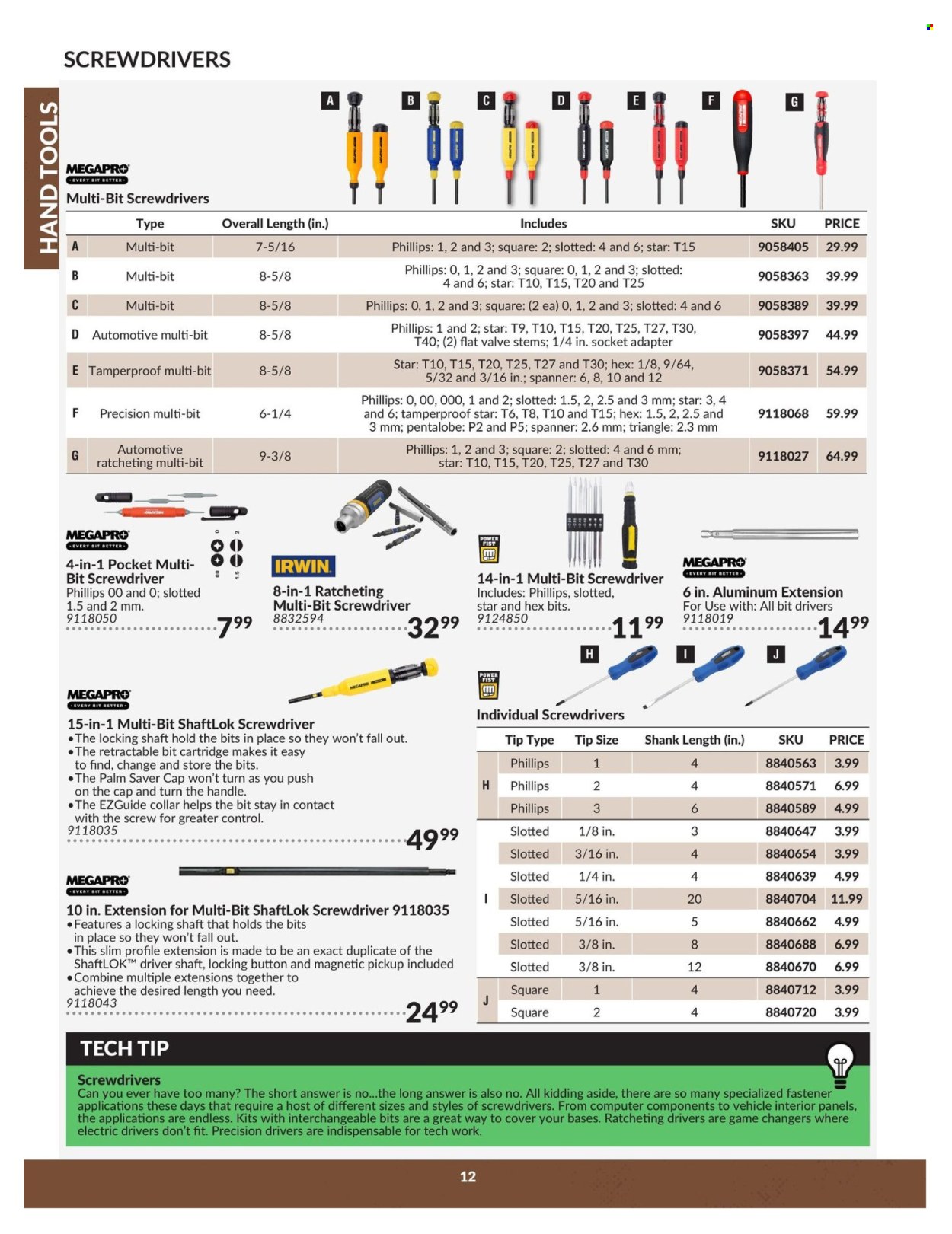 thumbnail - Princess Auto Flyer - April 23, 2024 - April 22, 2025 - Sales products - screwdriver, spanner, hand tools, palm, vehicle. Page 12.