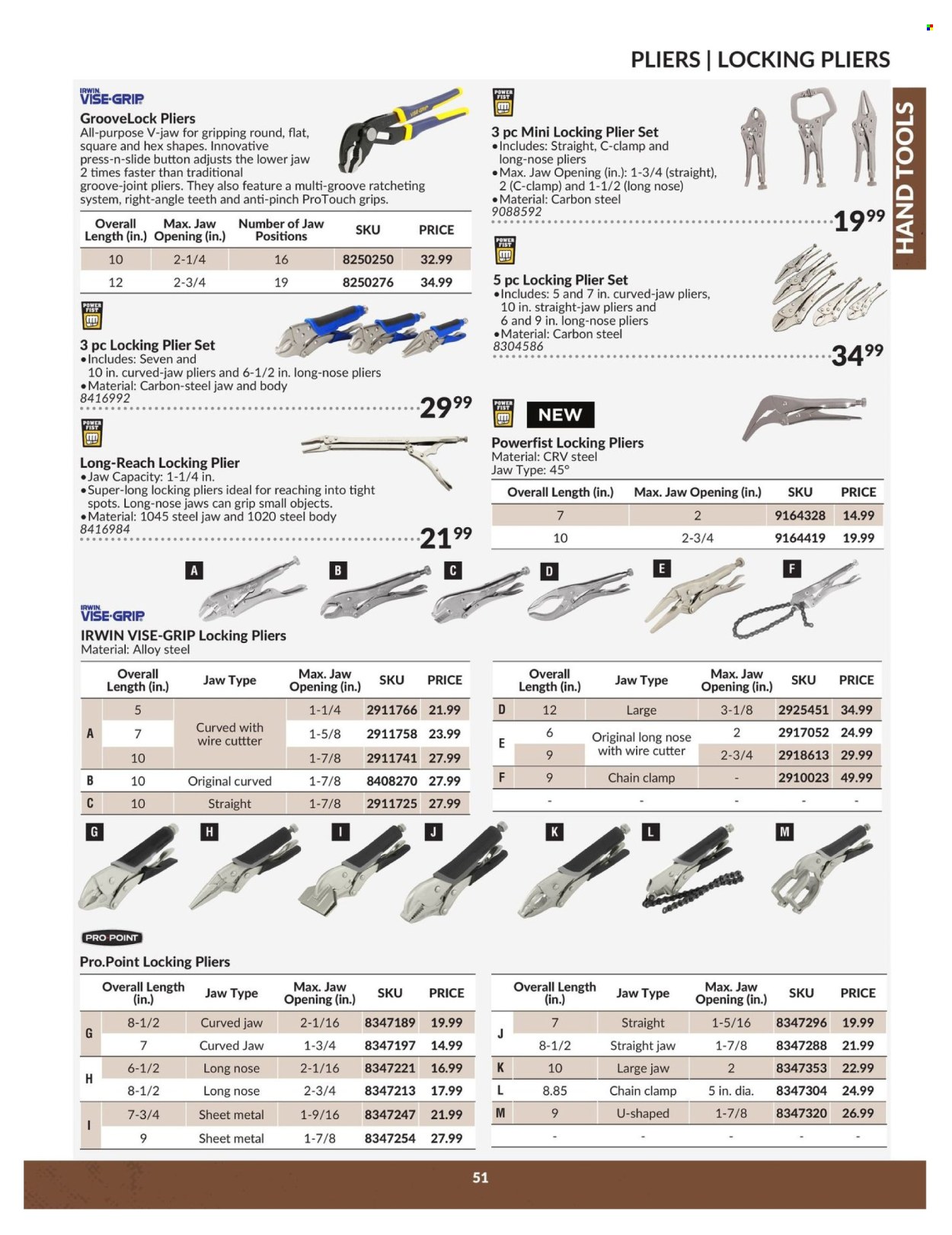 thumbnail - Princess Auto Flyer - April 23, 2024 - April 22, 2025 - Sales products - groovelock pliers, pliers, cutter, hand tools, clamp. Page 51.