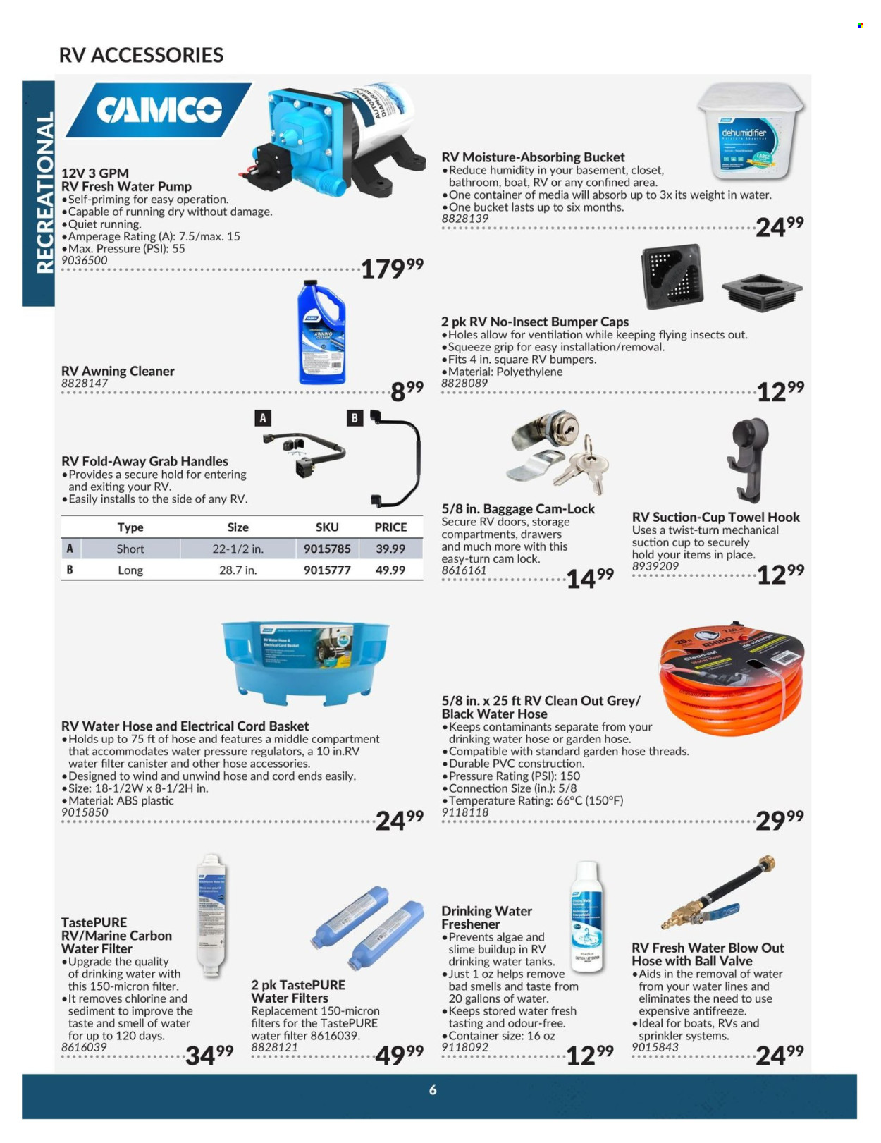 thumbnail - Princess Auto Flyer - April 23, 2024 - April 22, 2025 - Sales products - water pump, Rhino, hook, awning, basket, water filter, garden hose, container, garden sprinkler, hose accessories, canister, Slime, cleaner, antifreeze. Page 6.