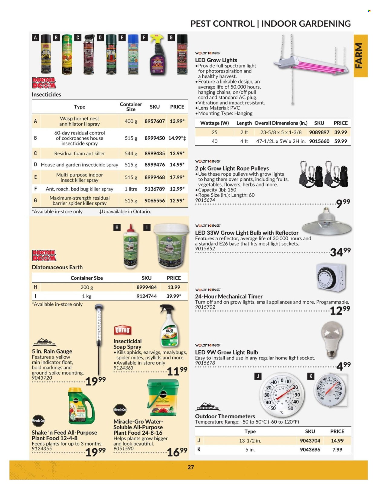 thumbnail - Princess Auto Flyer - April 23, 2024 - April 22, 2025 - Sales products - socket, plug, timer, thermometer, rope, gauge, herbs, fertilizer, flowers, insect killer, container. Page 27.