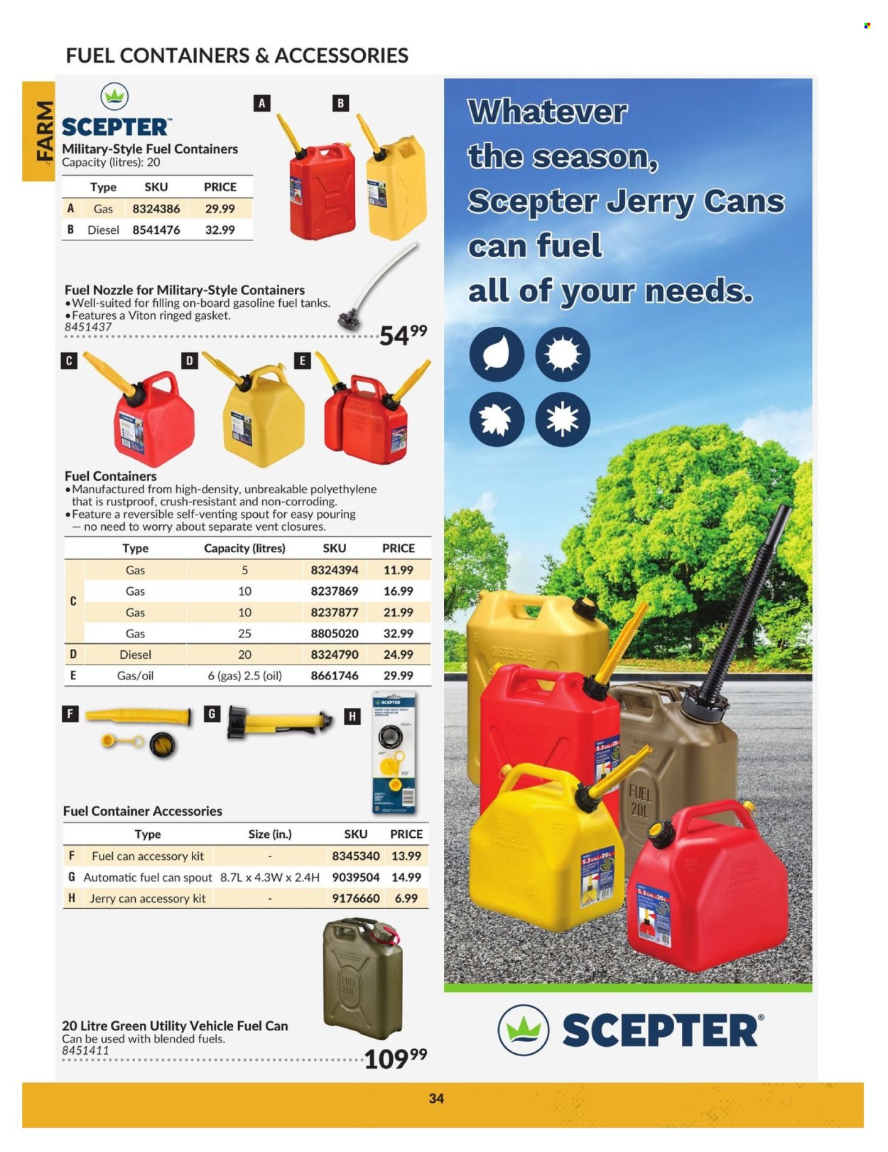 thumbnail - Princess Auto Flyer - April 23, 2024 - April 22, 2025 - Sales products - tank, container, vehicle, fuel can. Page 34.
