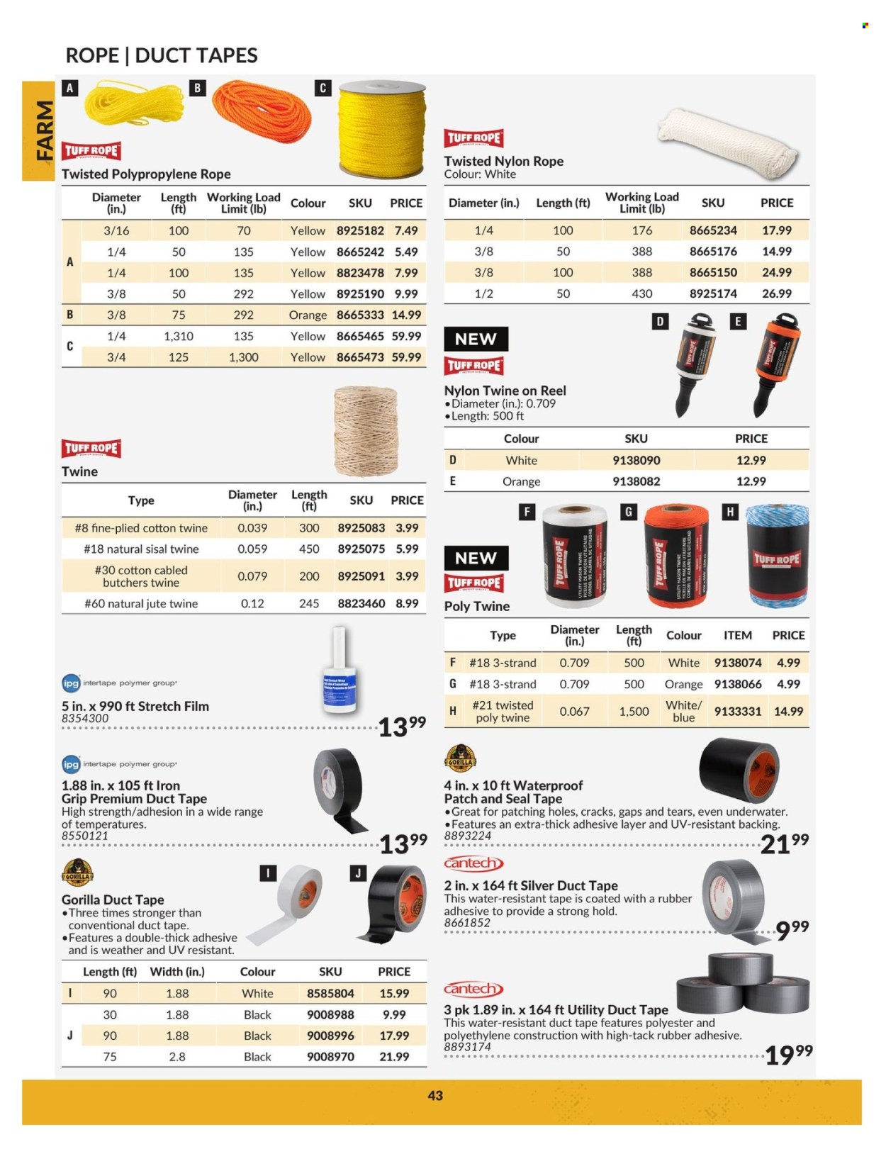 thumbnail - Princess Auto Flyer - April 23, 2024 - April 22, 2025 - Sales products - adhesive, duct tape, rope. Page 43.