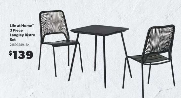 Life at Home 3 Piece Langley Bistro Set