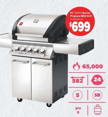 PC® 3+1+1 Burner Propane BBQ Grill