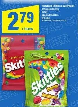 FRIANDISES SKITTLES OU STARBURST