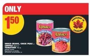 Unico Beans, Chick Peas or Lentils