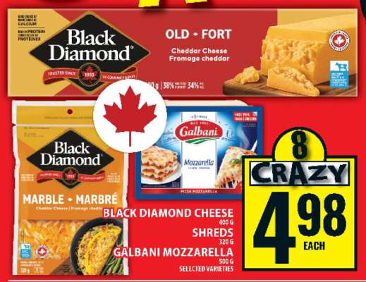 Black Diamond Cheese Shreds & Galbani Mozzarella