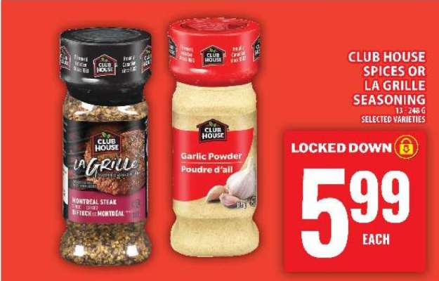 Club House Spices or La Grille Seasoning