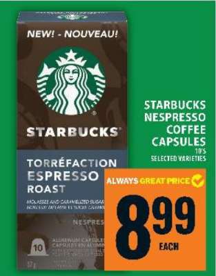 STARBUCKS NESPRESSO COFFEE CAPSULES