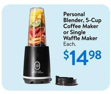 Personal Blender, 5-Cup Coffee Maker or Single Waffle Maker