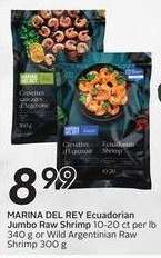 MARINA DEL REY Ecuadorian Jumbo Raw Shrimp