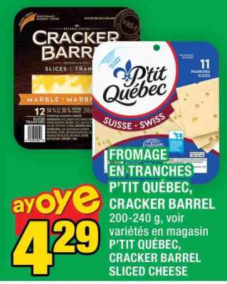 P'tit Québec, Cracker Barrel Sliced Cheese