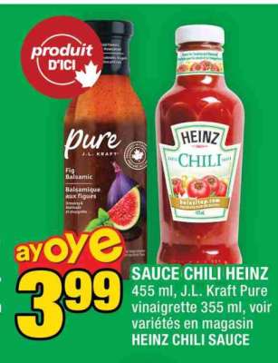 SAUCE CHILI HEINZ / J.L. Kraft Pure vinaigrette