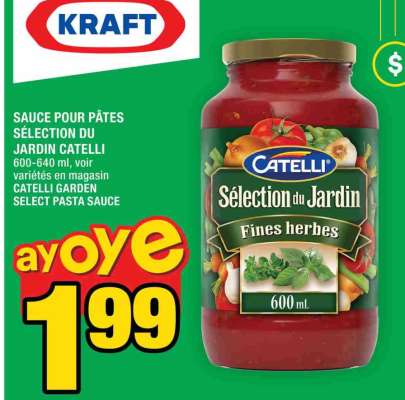 SAUCE POUR PÂTES SÉLECTION DU JARDIN CATELLI
