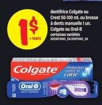 Colgate ou Crest dentifrice