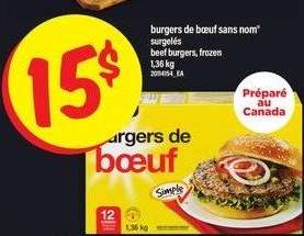 burgers de boeuf sans nom