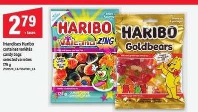 friandises Haribo certaines variétés