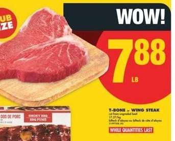 T-BONE or WING STEAK