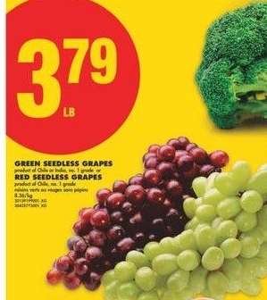 GREEN SEEDLESS GRAPES or RED SEEDLESS GRAPES