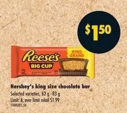 HERSHEY'S KING SIZE CHOCOLATE BAR