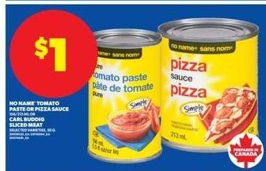 No Name Tomato Paste or Pizza Sauce