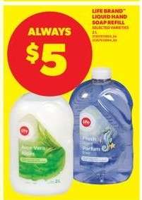 LIFE BRAND LIQUID HAND SOAP REFILL