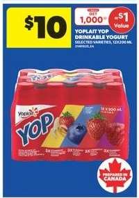 Yoplait Yop Drinkable Yogurt