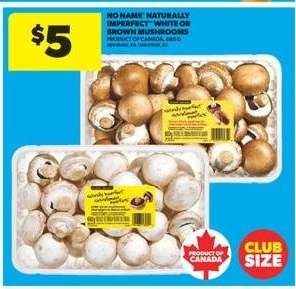 No Name Naturally Imperfect White or Brown Mushrooms