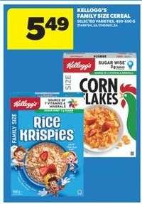 KELLOGG’S FAMILY SIZE CEREAL