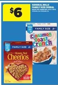 GENERAL MILLS FAMILY SIZE CEREAL