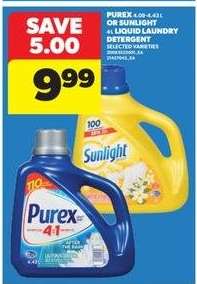 Purex or Sunlight Liquid Laundry Detergent