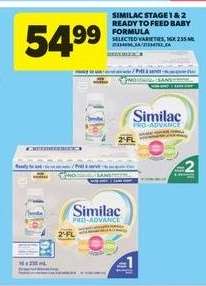 SIMILAC STAGE 1 & 2 READY TO FEED BABY FORMULA