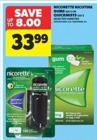 Nicorette Nicotine Gums or Quickmists