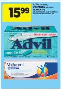 Advil, Voltaren, Robax