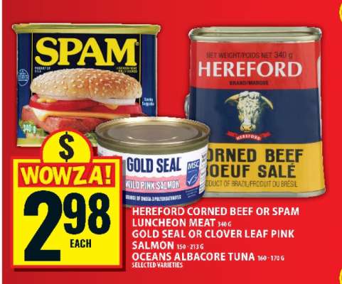 Hereford corned beef or SPAM luncheon meat