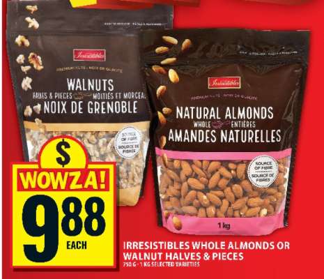 Irresistibles Whole Almonds or Walnut Halves & Pieces