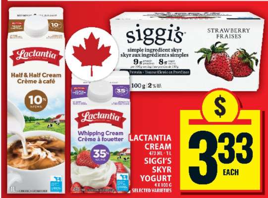 Lactantia Cream & Siggi's Skyr Yogurt