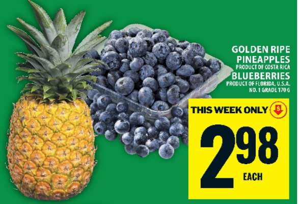 Golden Ripe Pineapples & Blueberries