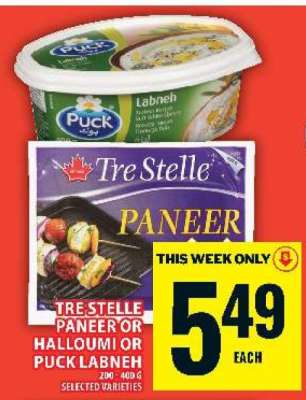 Tre Stelle Paneer or Halloumi or Puck Labneh