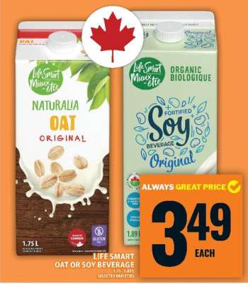 Life Smart Oat or Soy Beverage